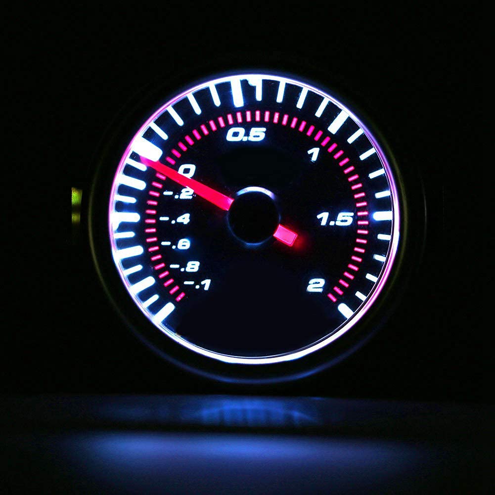 Indicatore LED Turbo Boost Press Gauge Boost Bar per auto con misuratore booster da 2 "/ 52 mm di diametro per accessori auto