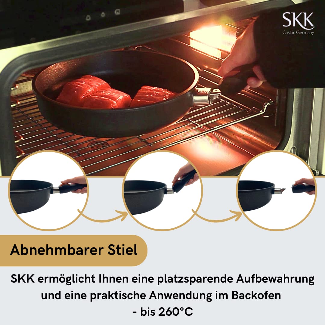 skk 14425 Serie 6 Plus Crepe - Sartén para crepes, apta para inducción, mango extraíble, aluminio fundido, revestimiento antiadherente