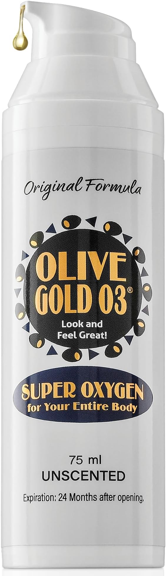Olive Gold O3โ Skin Care Lotion - Ozonated Olive Oil Super Oxygen (2oz) - An all natural, organic based oxygen lotion, with vitamins A, Bs, C, D & E & 72 minerals