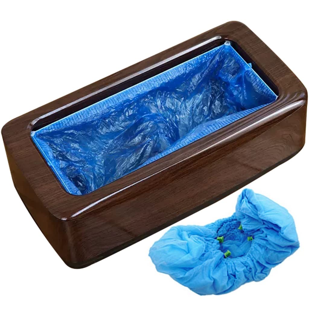 Lot de 100 couvre-chaussures automatiques pratiques en plastique ABS (marron, 40,9 x 22,1 x 13 cm)