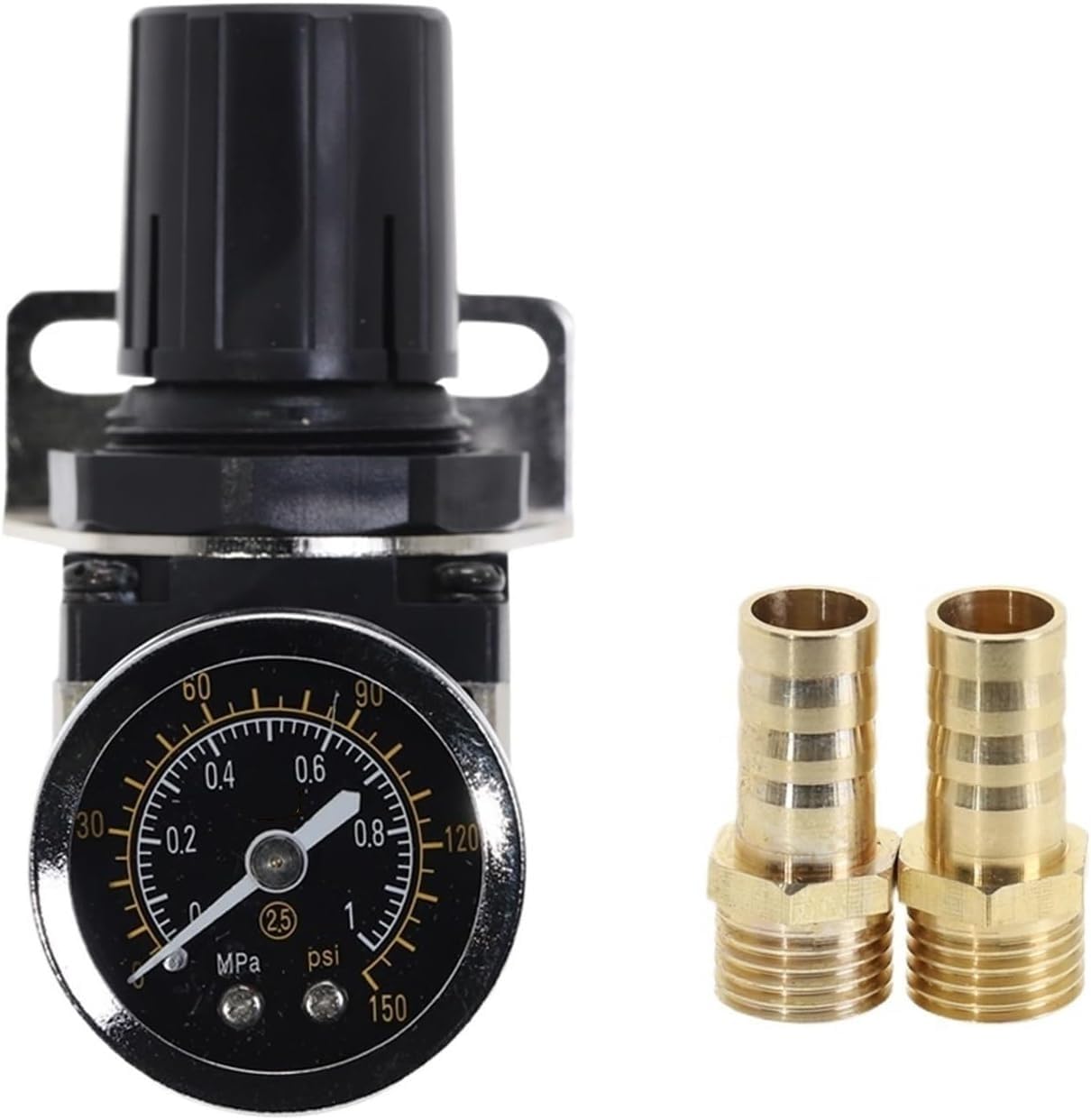 Crcrc One Color Ar2000-02 G1/4'' Pneumatic Pressure Regulator With Pressure Gauge, Adjustable Regulating Valve For Compressors 1Pc(Ar2000-02 Bt-10-02)