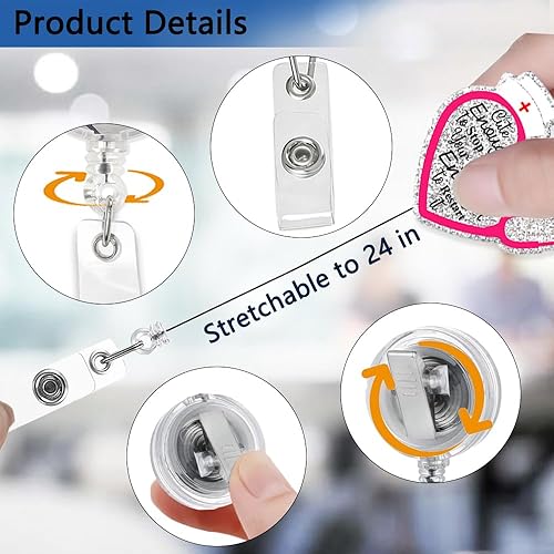 Miniatura 3 de XQLZY Skilled Enough to Restart - Carrete de insignia retráctil con clip de cocodrilo, divertido estetoscopio para tarjetas de identificación,