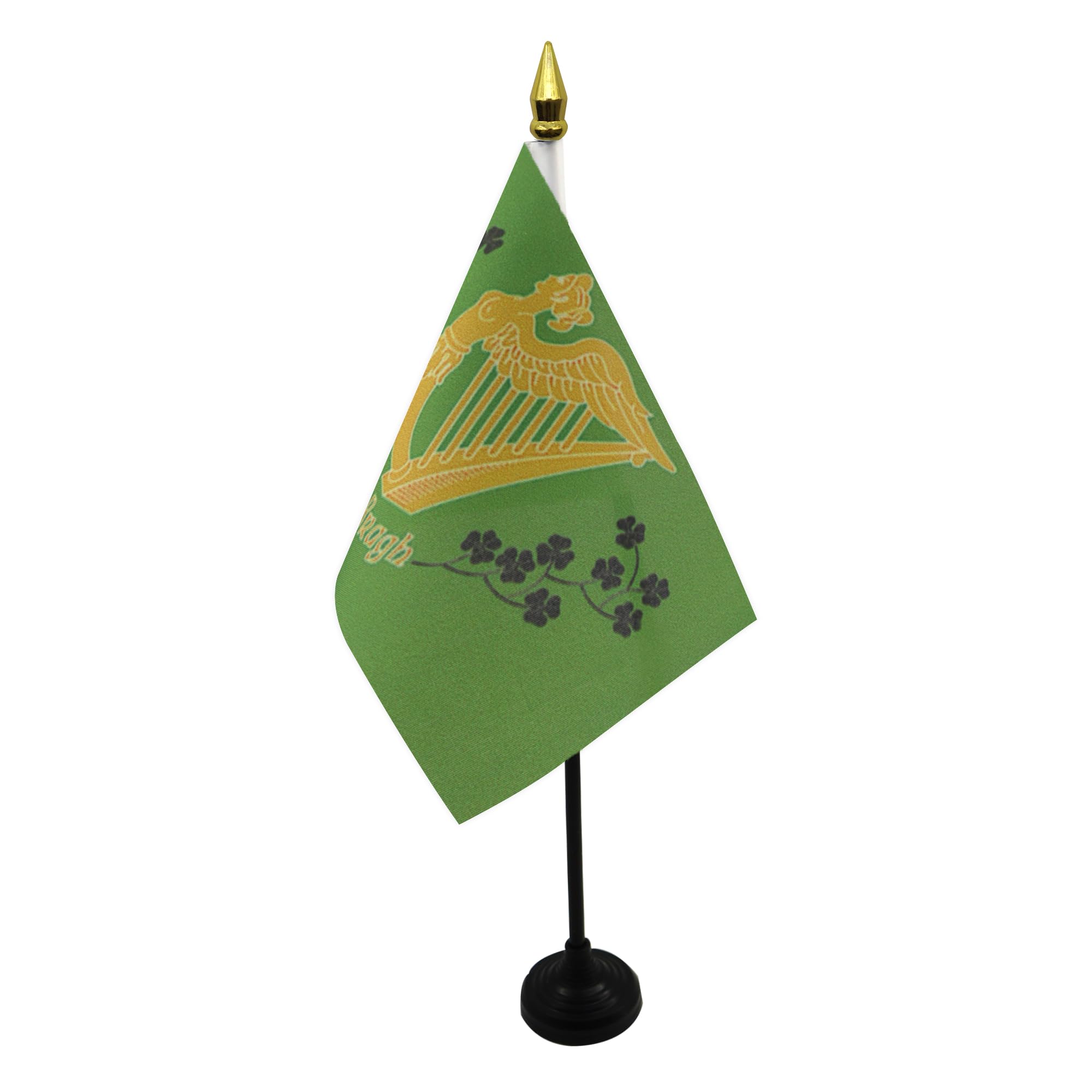AZ FLAG Bandera de Mesa de Irlanda Erin GO Bragh 15x10cm - BANDERINA de DESPACHO Irlandesa 10 x 15 cm Punta Dorada