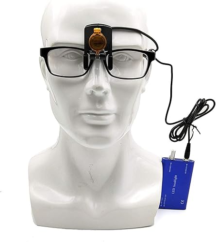 Miniatura 9 de Lupas binoculares dentales de 0.138 x 16.535 in + lámpara de cabeza LED + caja de aluminio (azul) Dental Power