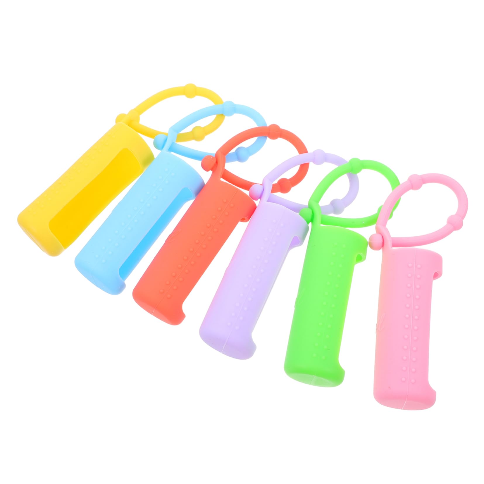 Healeved 6Pcs Essential Oil Roller Bottle Case Silicone Protective Cover Sleeves Beads Holder for Travel and Storage