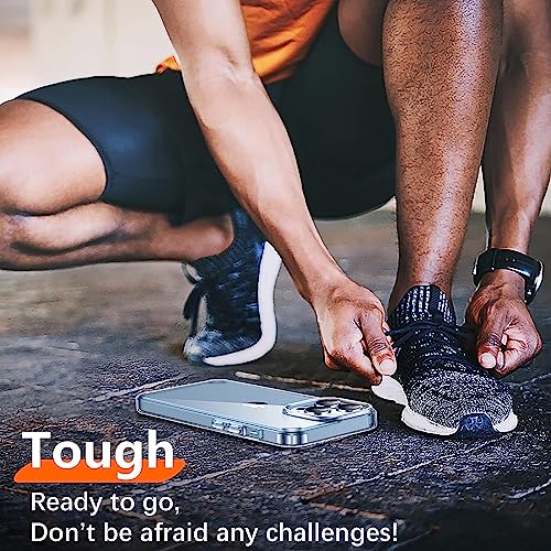 Red2Fire For Iphone 13 Pro Max Case, With 2X [Glass Screen Protector + Camera Lens Protector][12 Ft Military Dropproof] [Not Yellowing] Slim Thin Phone Case Cover 6.7 Inch-Crystal Clear #TOP5