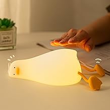 GIACOMO Nachtlicht Kinder Enten Lampe, Led Silikon Nachtlicht Ente Nachttischlampe, USB Wiederaufladbar, Mit Timer Dimmbar Touch Kinderbett Nachtlicht, Kinder Schlafzimmer Dekor Kinder Geschenke