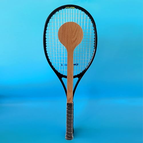Miniatura 6 de Puntero de tenis para entrenamiento de tenis de roble rojo, cuchara de puntero de tenis de madera dulce, raqueta de entrenamiento con bolsa de