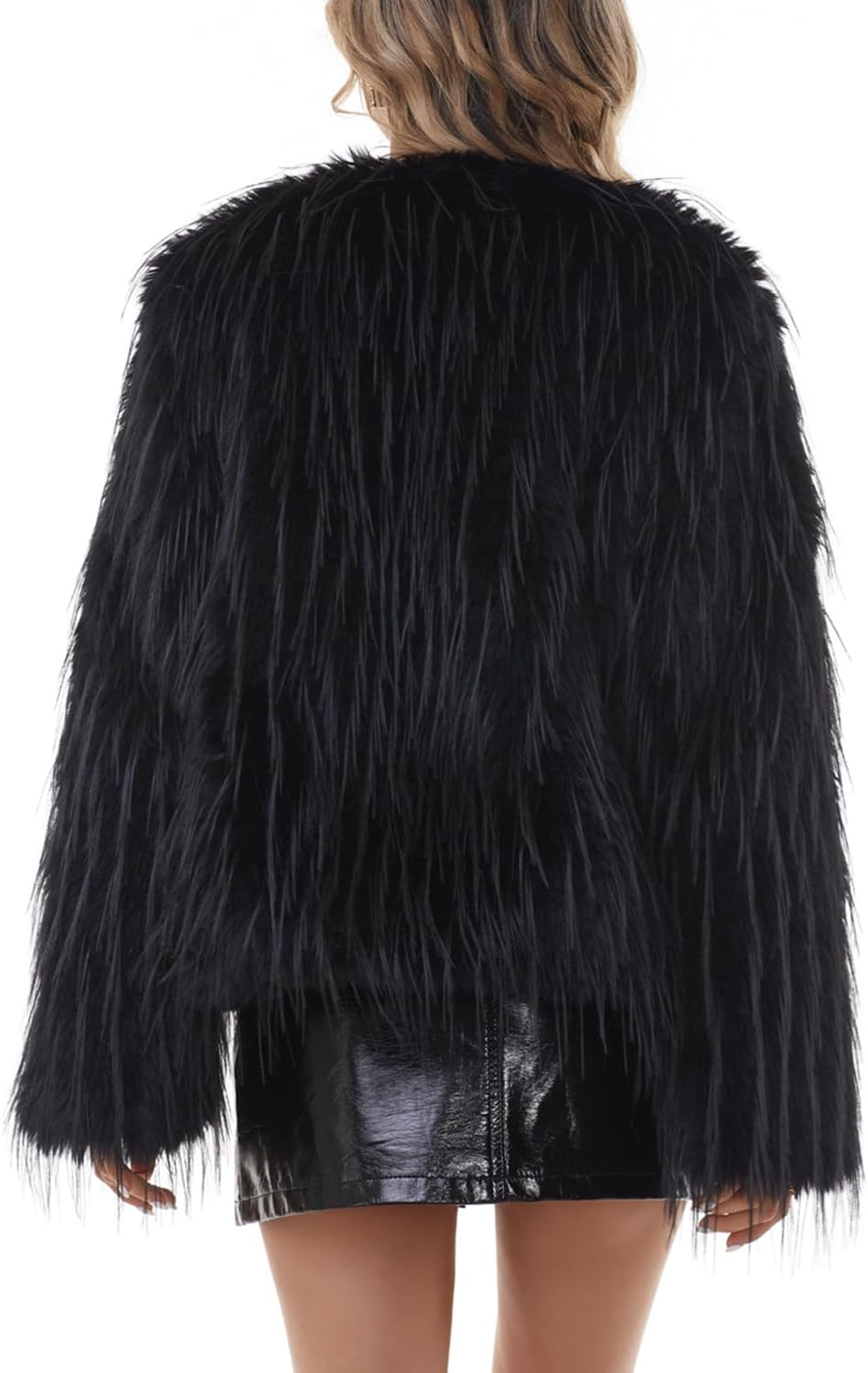 QUENTY PIELIES Faux Fur Coat Women’s Jacket Shaggy Outwear Long Sleeve Warm Winter - Image 5