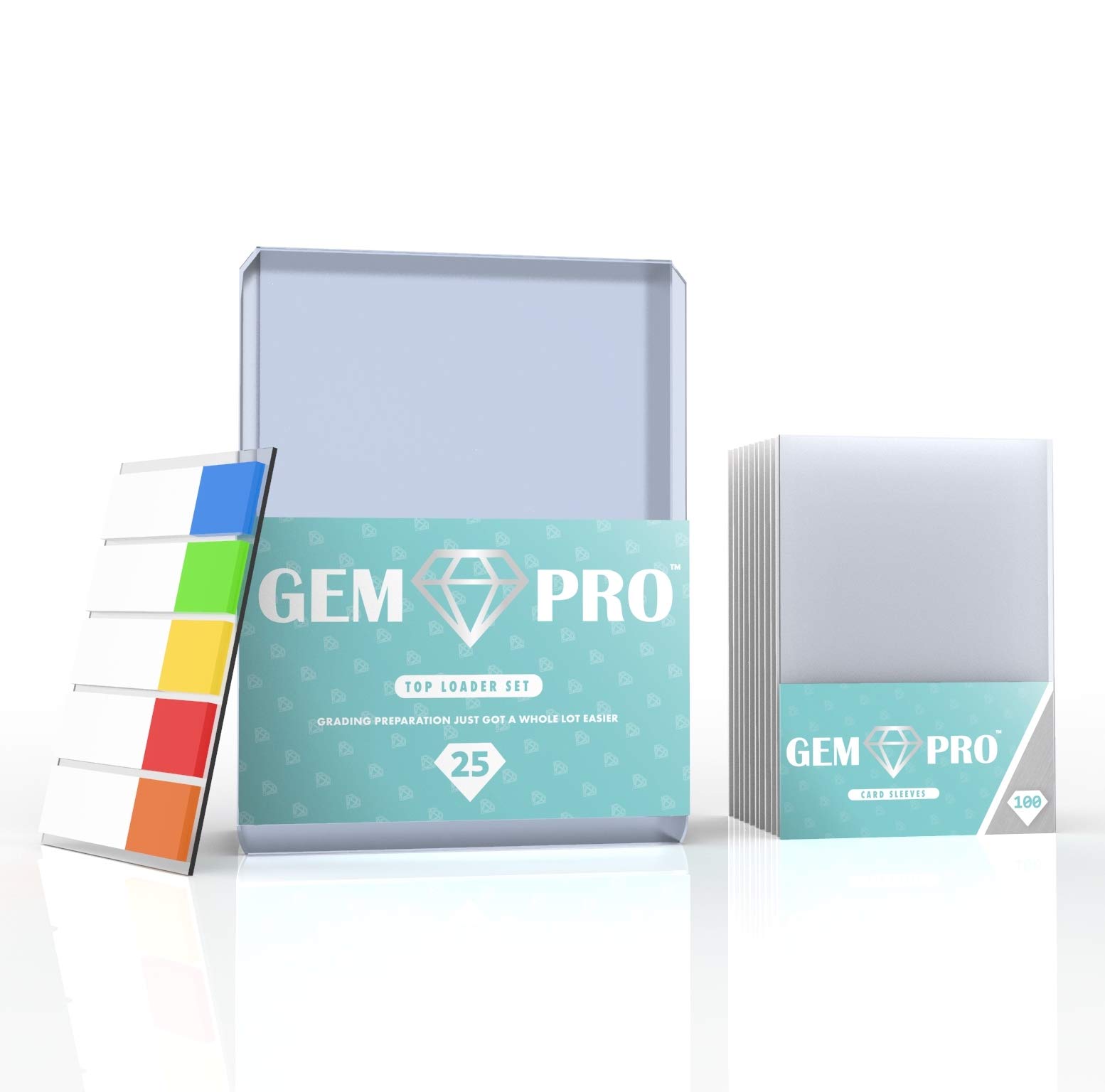 GEMPRO Top Loader Set includes 25 Toploaders, 100 Penny Sleeves and 100