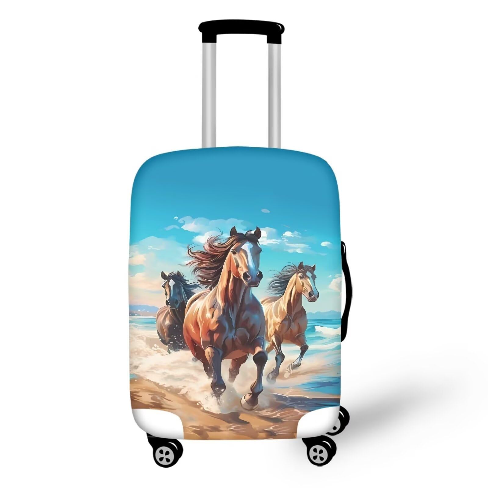 Ystardream Running Horse Travelling Luggage Cover Washable Suitcase Protector Anti-scratch Suitcase Cover Colorful Luggage Suitcase Protective Cover Fits L