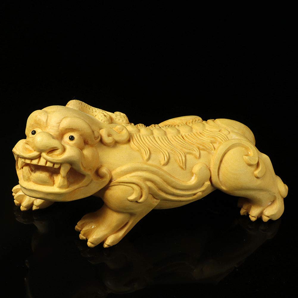 Amazon.co.jp: WYRMB 中国風水Pixiu/iyao ツゲの木の彫像、手彫りの