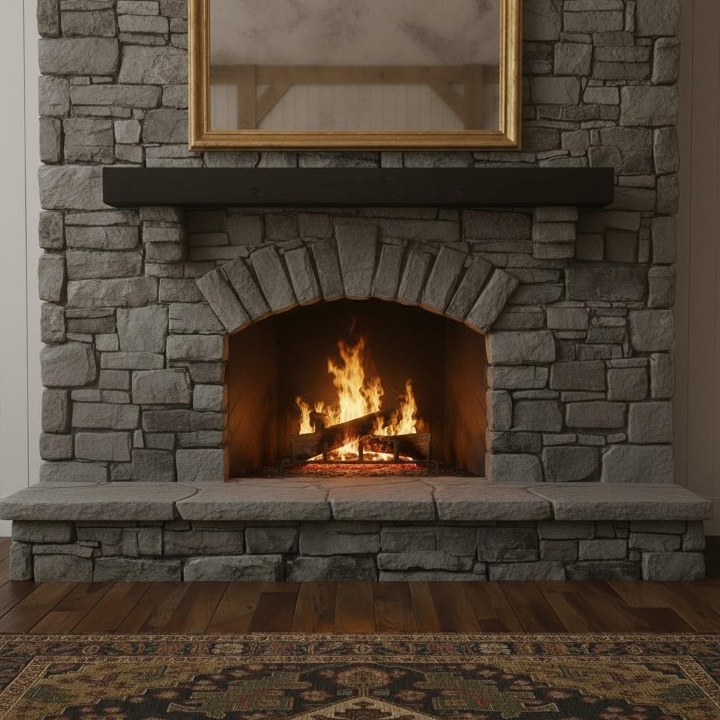 60'' Fireplace Mantel Fir Wood Wall-Mounted & Floating Shelf for Home Decor with Flat Surface