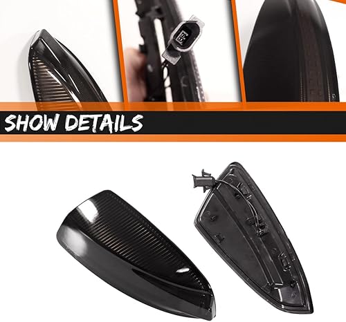 Miniatura 3 de ADIIL Lente ahumada con señal de giro secuencial LED dinámica para espejo lateral Mercedes Benz Clase ML W164 C63 AMG C300