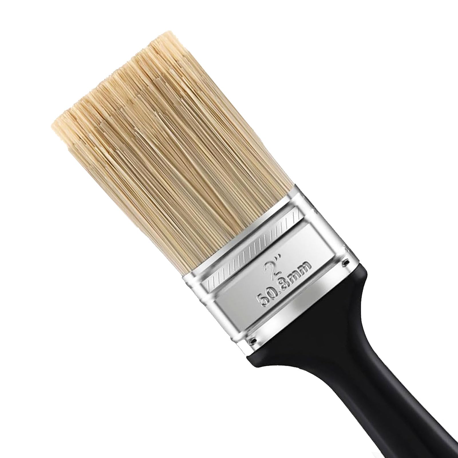Brocha de pintura de 5 cm, pinceles de pintura para manchas, herramienta plana con mango de plástico tratado para pintar, colorear y manualidades (10 piezas)