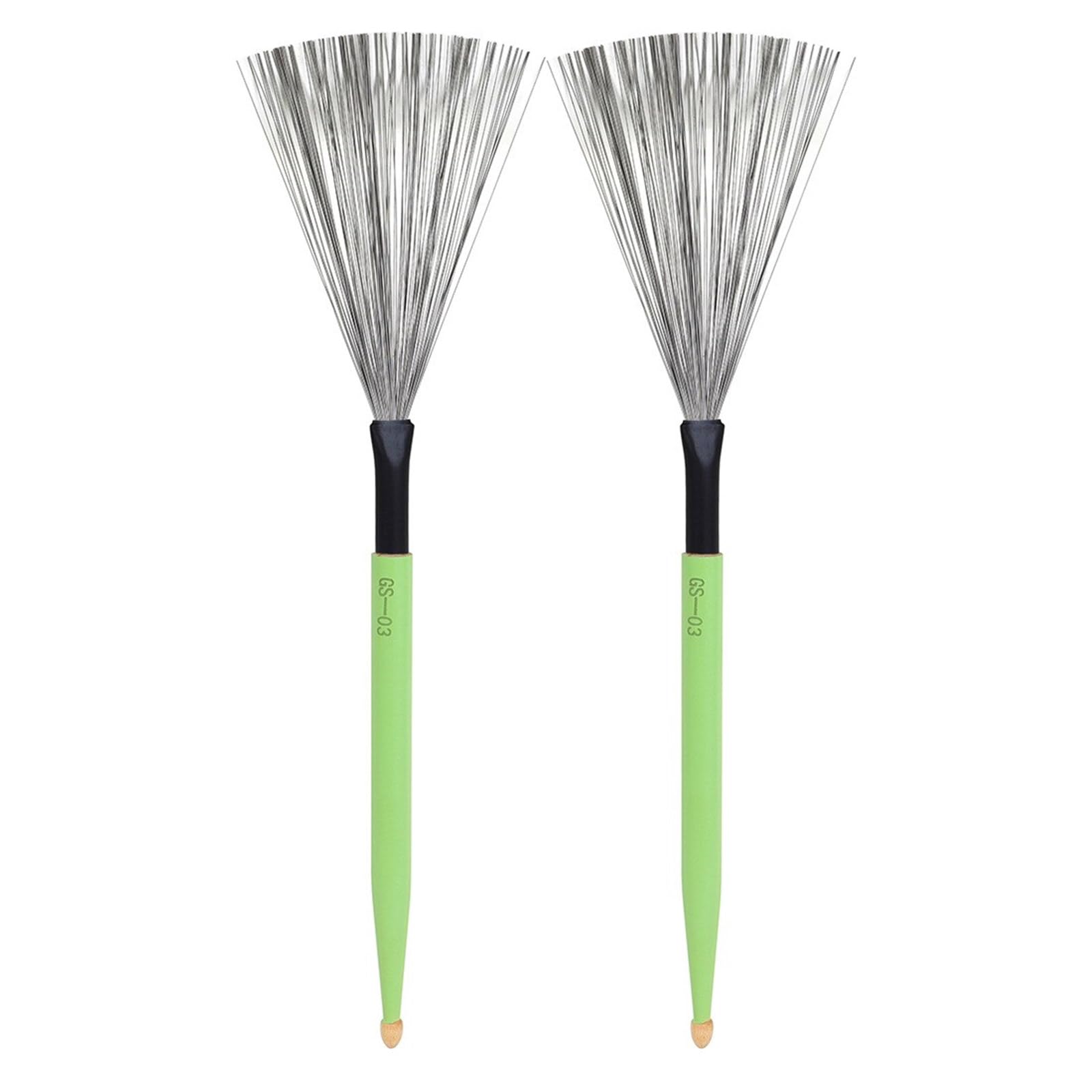 Brosses pour percussion double tête manche en bois fil d'acier au carbone 39 cm