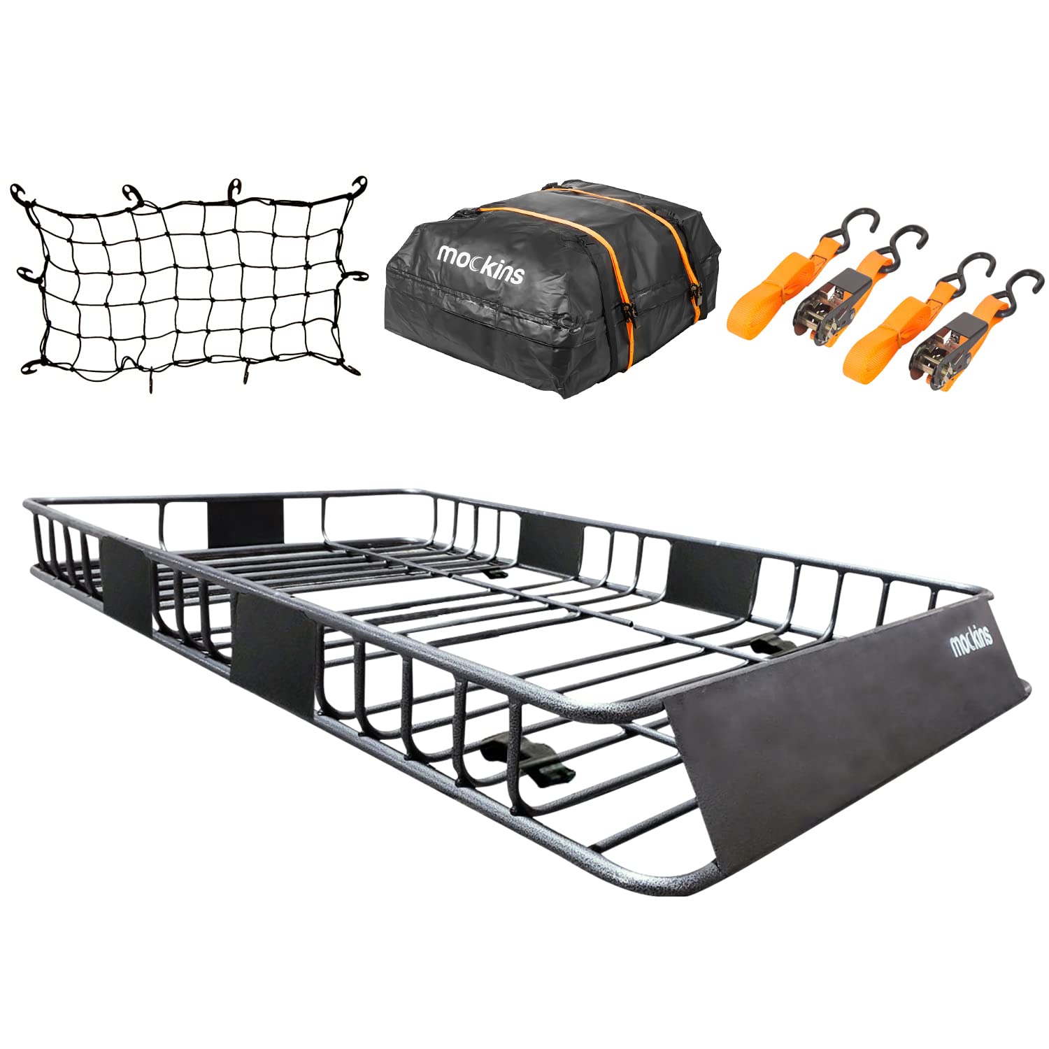 Mockins Extendable Rooftop Steel Cargo Rack Basket Luggage Carrier with