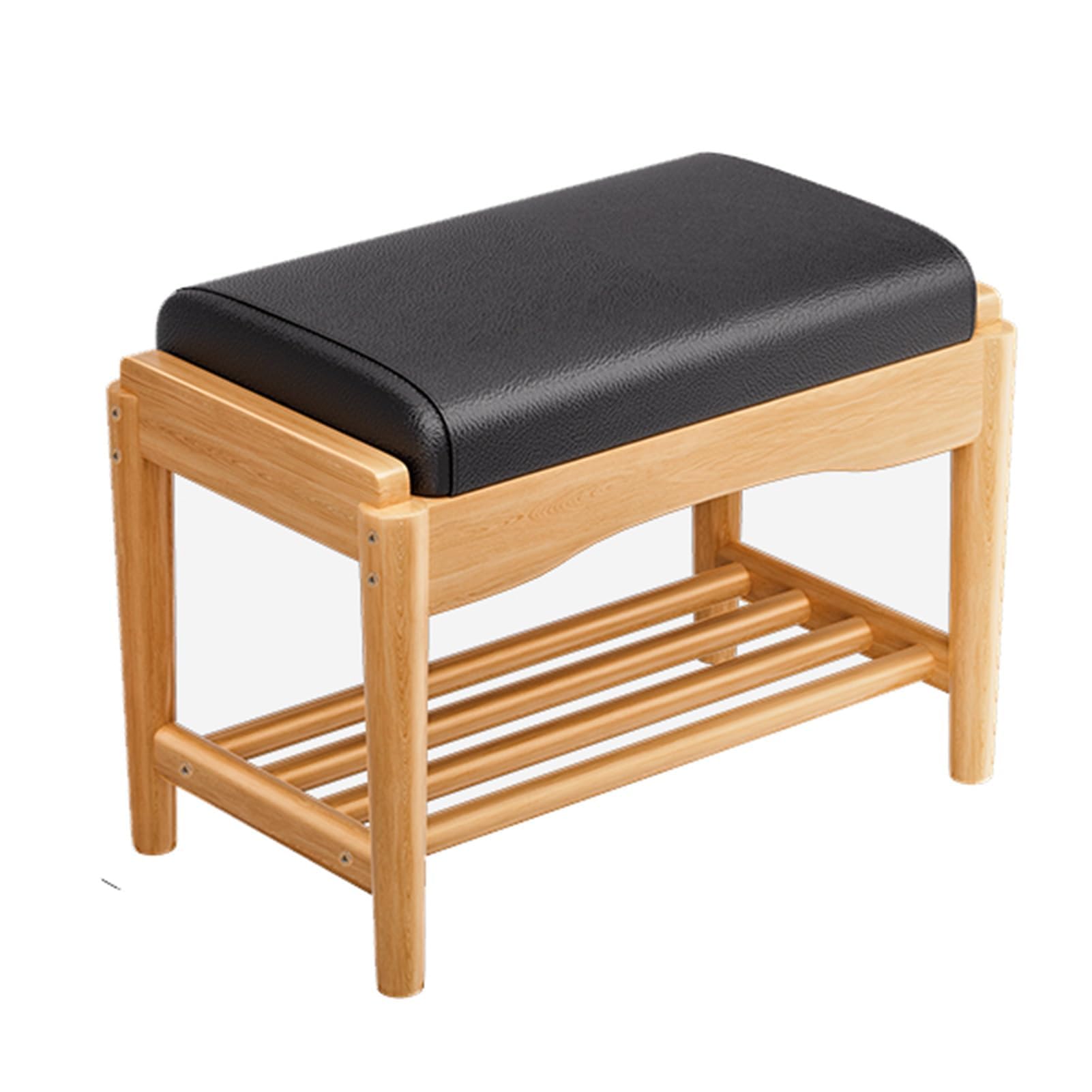 Banc à chaussures avec coussin rembourré et étagère de rangement