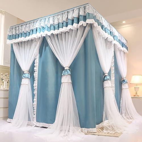 Miniatura 2 de Toldo de cama de 4 postes de esquina de princesa y bonita mosquitera para cama de niñas, dormitorio de adultos, habitaciones de niños red de cortina