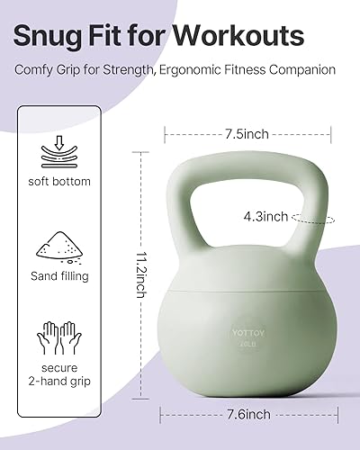 Miniatura 8 de YOTTOY Soft Kettlebell,Kettlebell Anti-Slip Grip Weight for Home Workouts, Kettlebells Set Strength and Safety Guaranteed