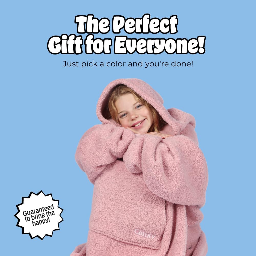 THE COMFY Teddy Bear Quarter-Zip|Oversized All Sherpa Wearable Blanket With Zipper, Seen On Shark Tank - Image 8