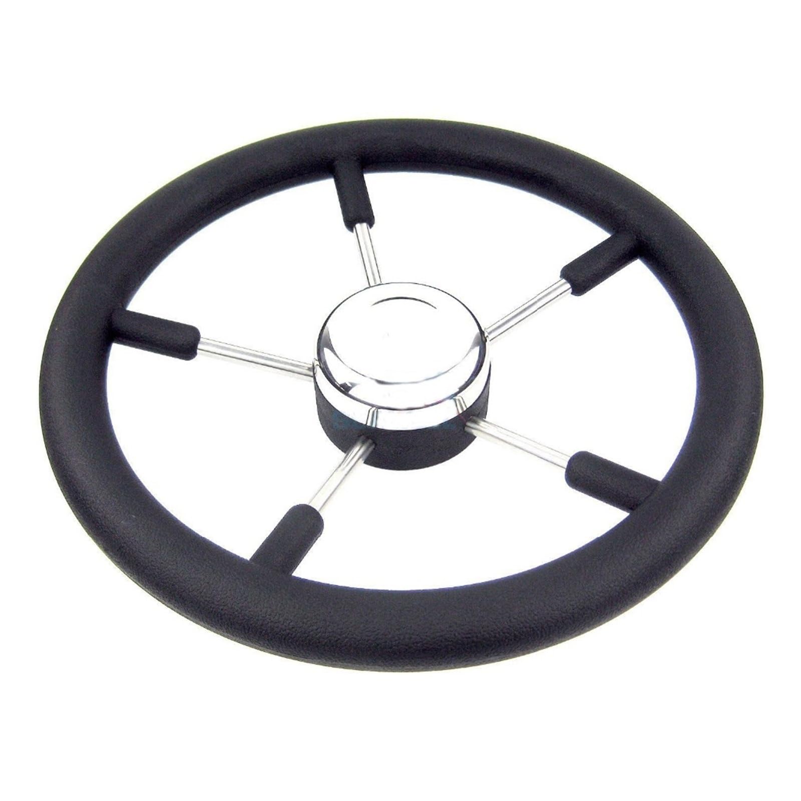 ZGYDNM Ship steering wheel Boat Accessories Marine 13-1 2 Boat Stainless Steel Steering Wheel With Foam Black Fits 3 4 Shaft Comfortable