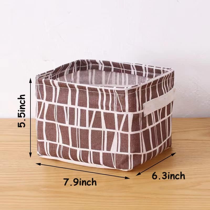 Miniatura 2 de Cesta de almacenamiento plegable  Juego de 6 pequeños contenedores plegables de lona organizadores con asa para decoración del hogar o