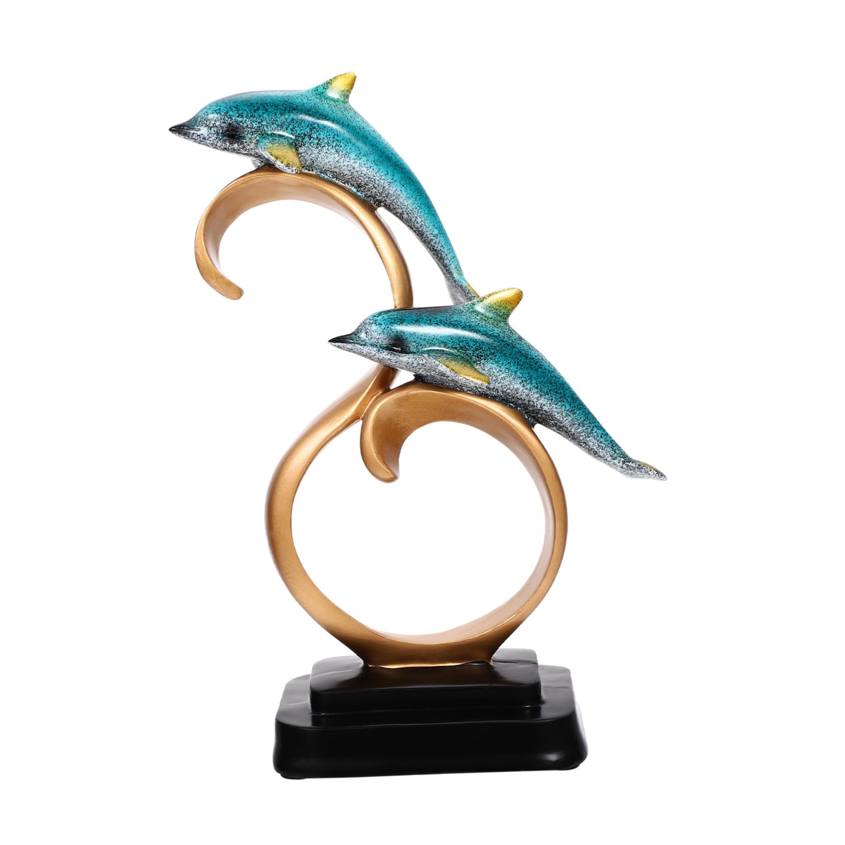 Décor de dauphins en résine bleu clair, accessoire de table chic