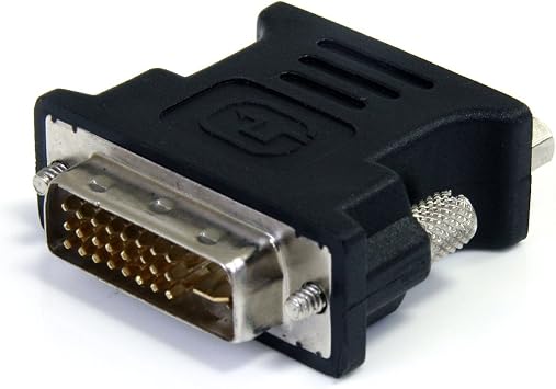 StarTech DVI to VGA Adapter Cable, Black, Male to Female DVIVGAMFBK | DVI-I to VGA Converter Adapter