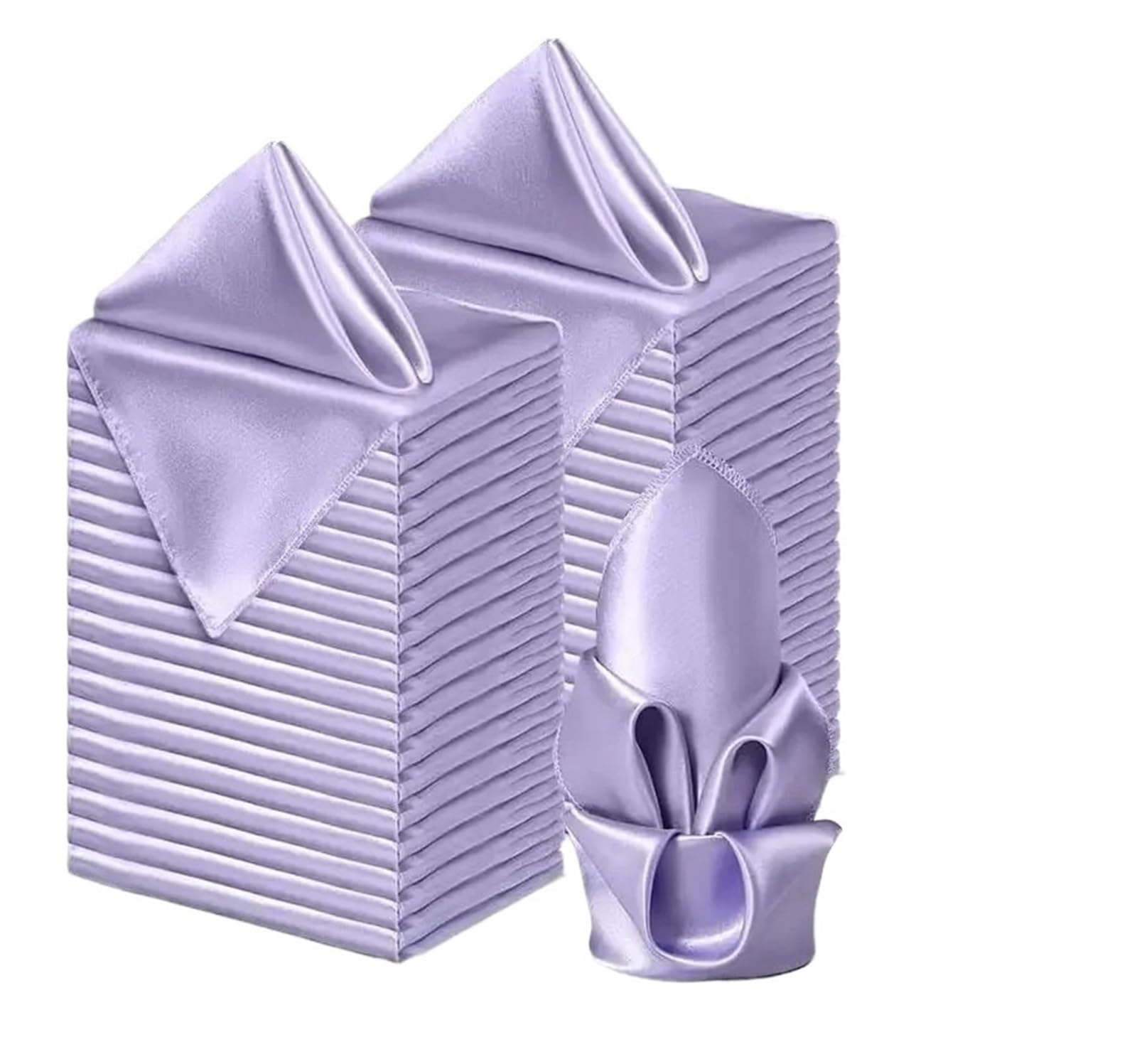 Satin Dinner Napkins 100PCS 30 * 30cm Satin Napkins Silky Soft Dinner or Handkerchief for Banquet Wedding Decoration(100pcs-purple)