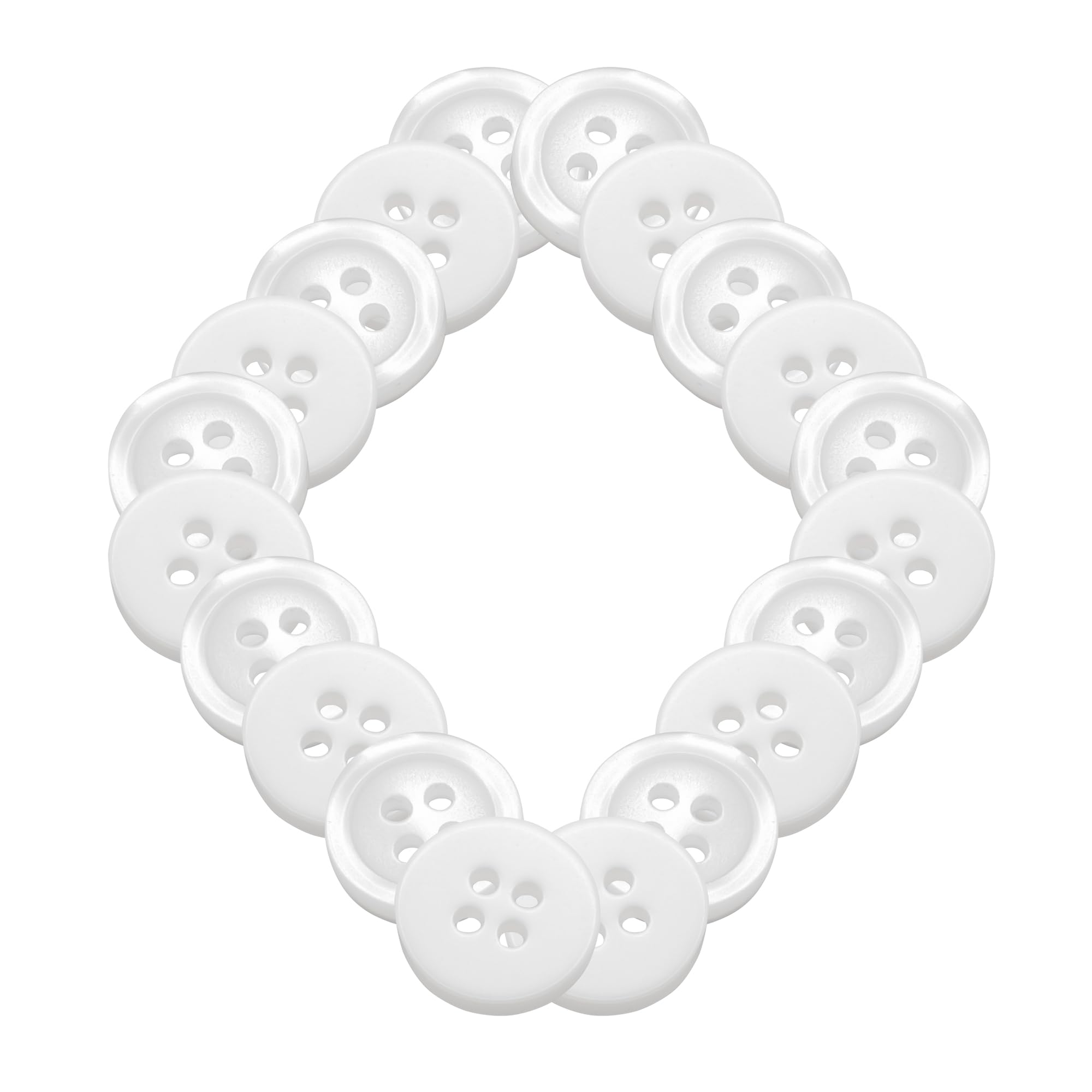 20 Pcs Mother of Pearl Buttons 0,5 inch Shirt Button 4 Hole for Sewing 20L Side 0,12 inch Thickness Plastic Pearlized 13mm Round Ideal for Clothing Blouses Suit Pants Dress