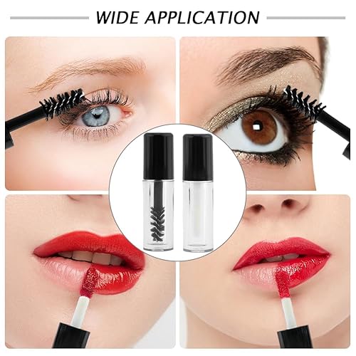 Miniatura 7 de 28 tubos de rímel vacíos con varita para pestañas, insertos de goma y embudos, contenedor vacío de rímel de tamaño pequeño para aceite de ricino