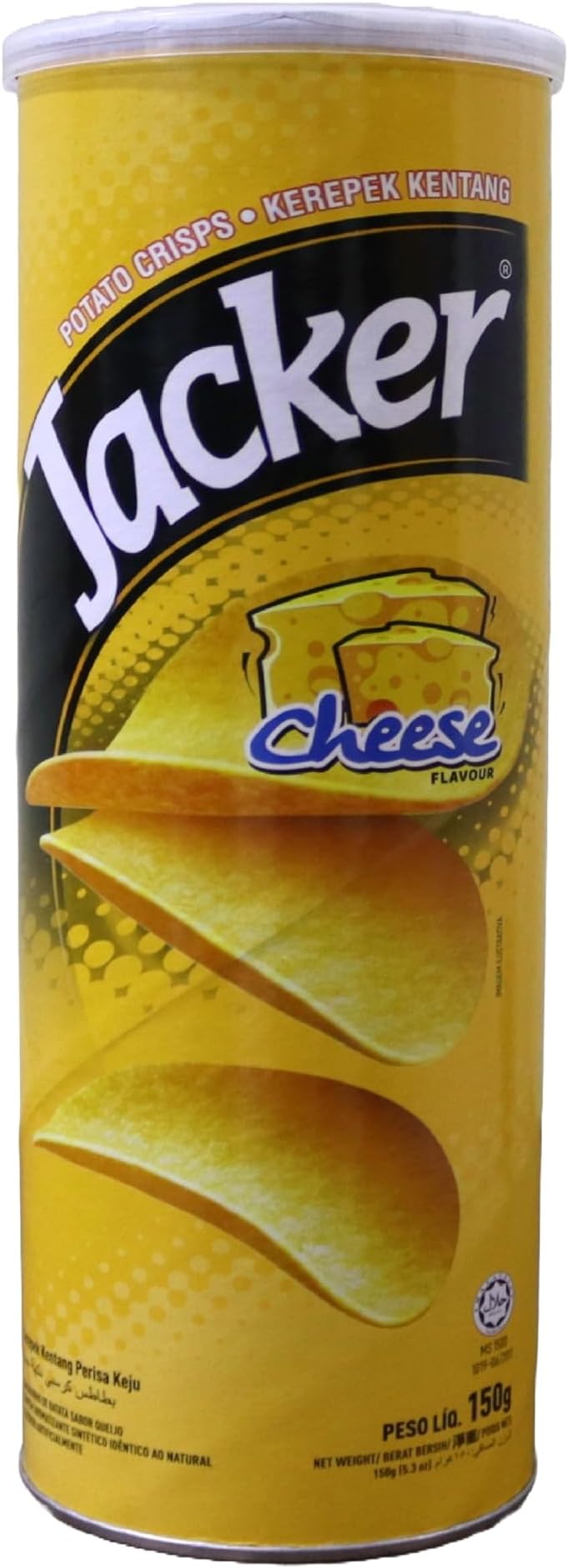 Oriental Jacker Potato Crisps Can Cheese 150Gm