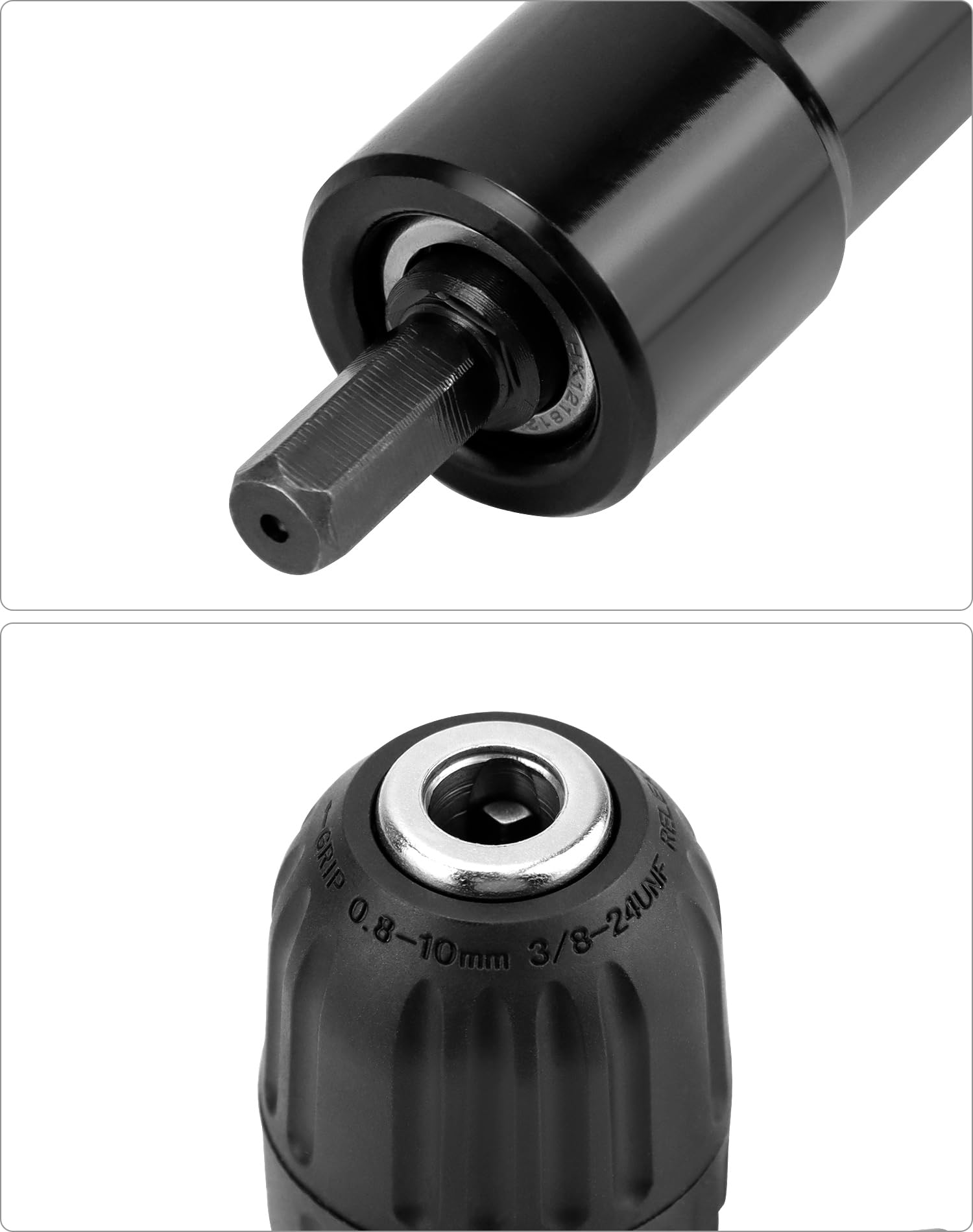 QWORK® Accessoire de perceuse d'angle, plage de serrage 0,8-10 mm, mandrin de perçage à 90 degrés, adaptateur de perçage d'angle