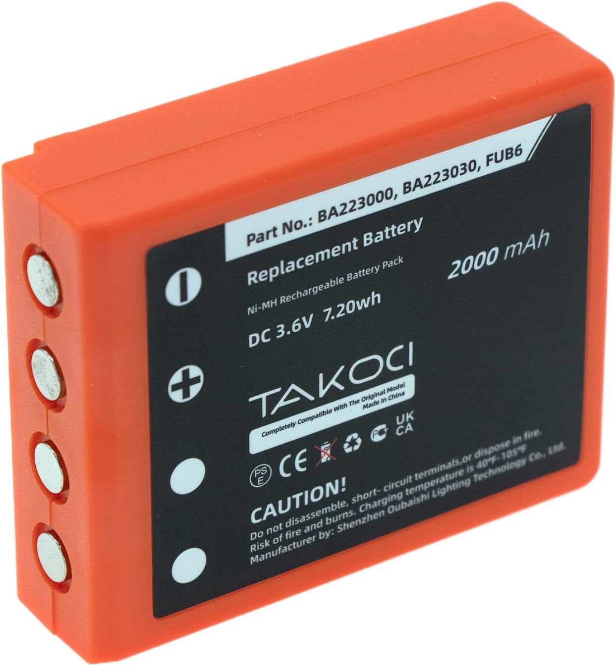 BA223000, BA223030,FUB6 Battery Replacement for HBC Radiomatic Quadrix, Micron 4, 5, 6, 7,Vector Pro, Keynote 2000mAh Battery Replacement BA223000, BA223030, FUB6 Remote Control Transmitter
