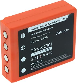 BA223000, BA223030,FUB6 Battery Replacement for HBC Radiomatic Quadrix, Micron 4, 5, 6, 7,Vector Pro, Keynote 2000mAh Battery Replacement BA223000, BA223030, FUB6 Remote Control Transmitter