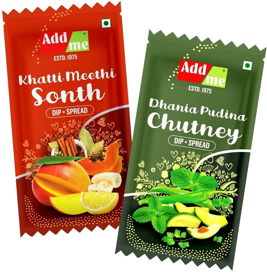 ADD me Dhania Pudina meethi Chutney 48 Pouch of 12 Gm Each + Combo Pack of bhelpuri samosa Chutney Sachet Pouch 24-24 Count of 12gm Each khatti meethi chatni, pudina Chutney Combo Pack (B0CW35M2T3) Amazon Price History, Amazon Price Tracker