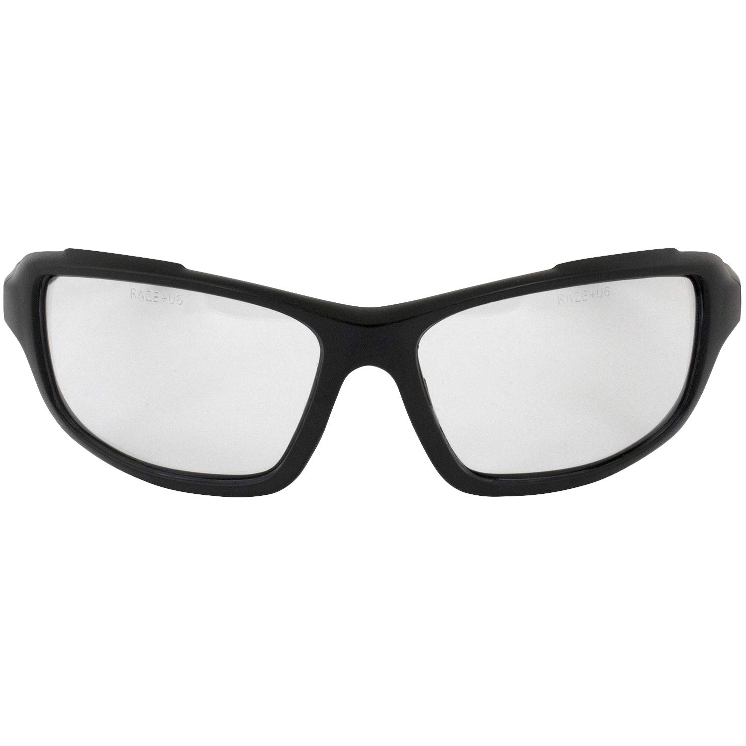 2 Pairs of Raze Eyewear Black ANSI Z87.1 Motorcycle Safety Glasses 1 SR1 Frames Clear Lenses and 1 SR2 Amber Lenses