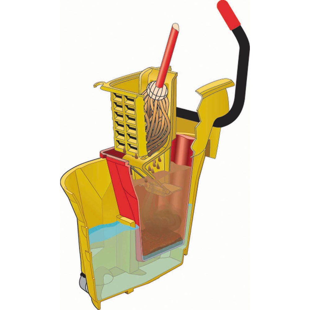 Rubbermaid 18 qt Red Plastic Dirty Water Bucket for 35 qt WaveBrake Mop Bucket