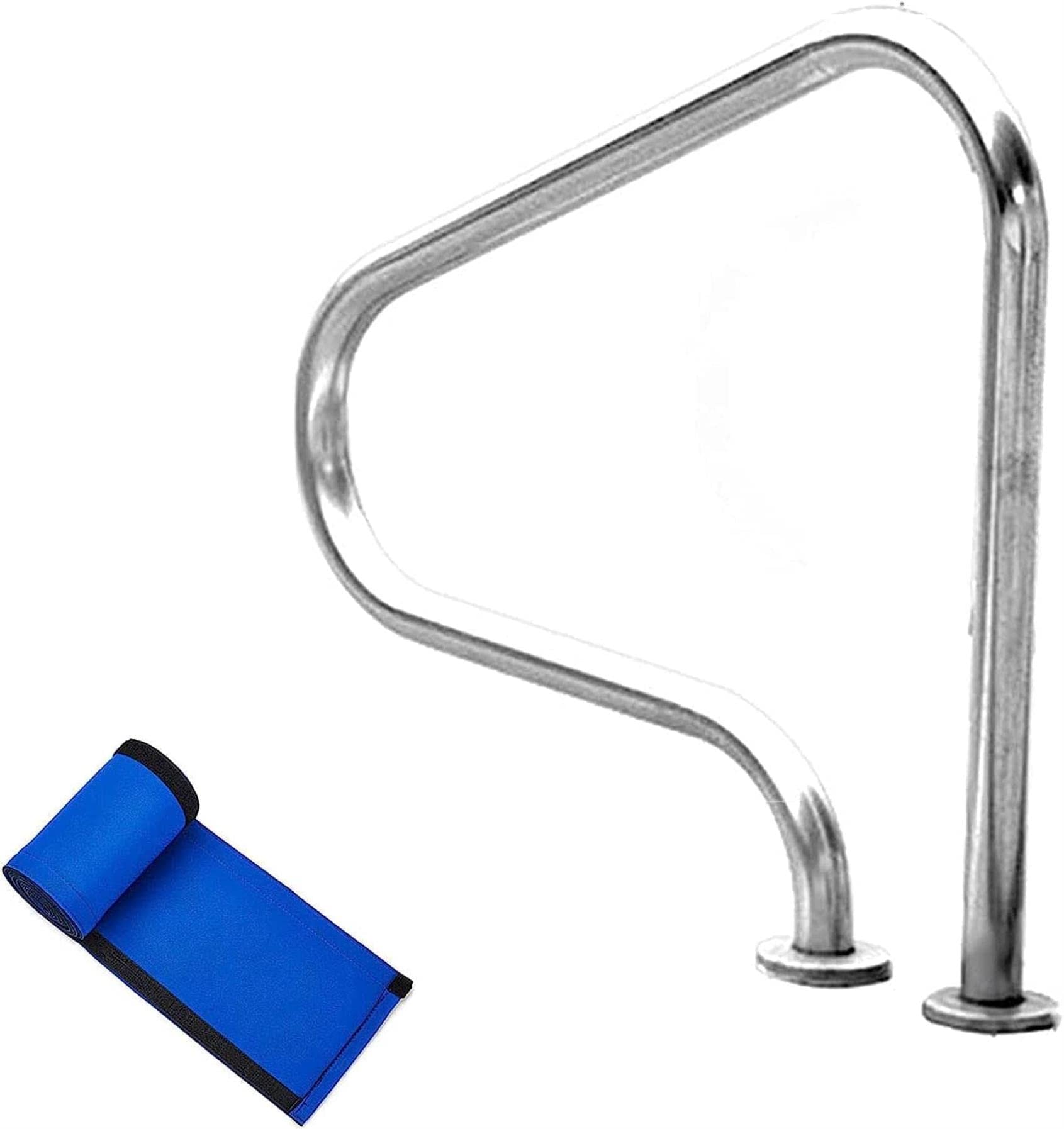 Main courante de piscine CNPRAZ en acier inoxydable 304 avec housse de protection (1 pièce)