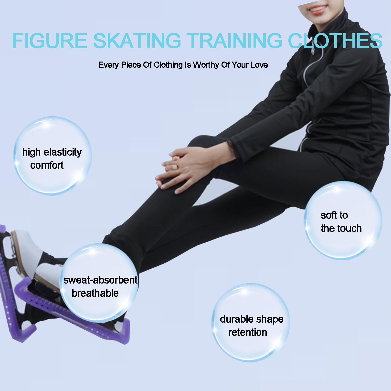 Chaquetas Y Pantalones Entrenamiento Patinaje sobre Hielo para NiñAs, Forro Polar CáLido EláStico Patinaje sobre Hielo Leggings Conjunto