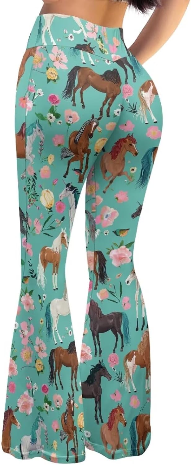 Flashideas Flare Leggings Yoga Pants with Tummy Control High-Waisted and Wide Leg Soft Comfortable