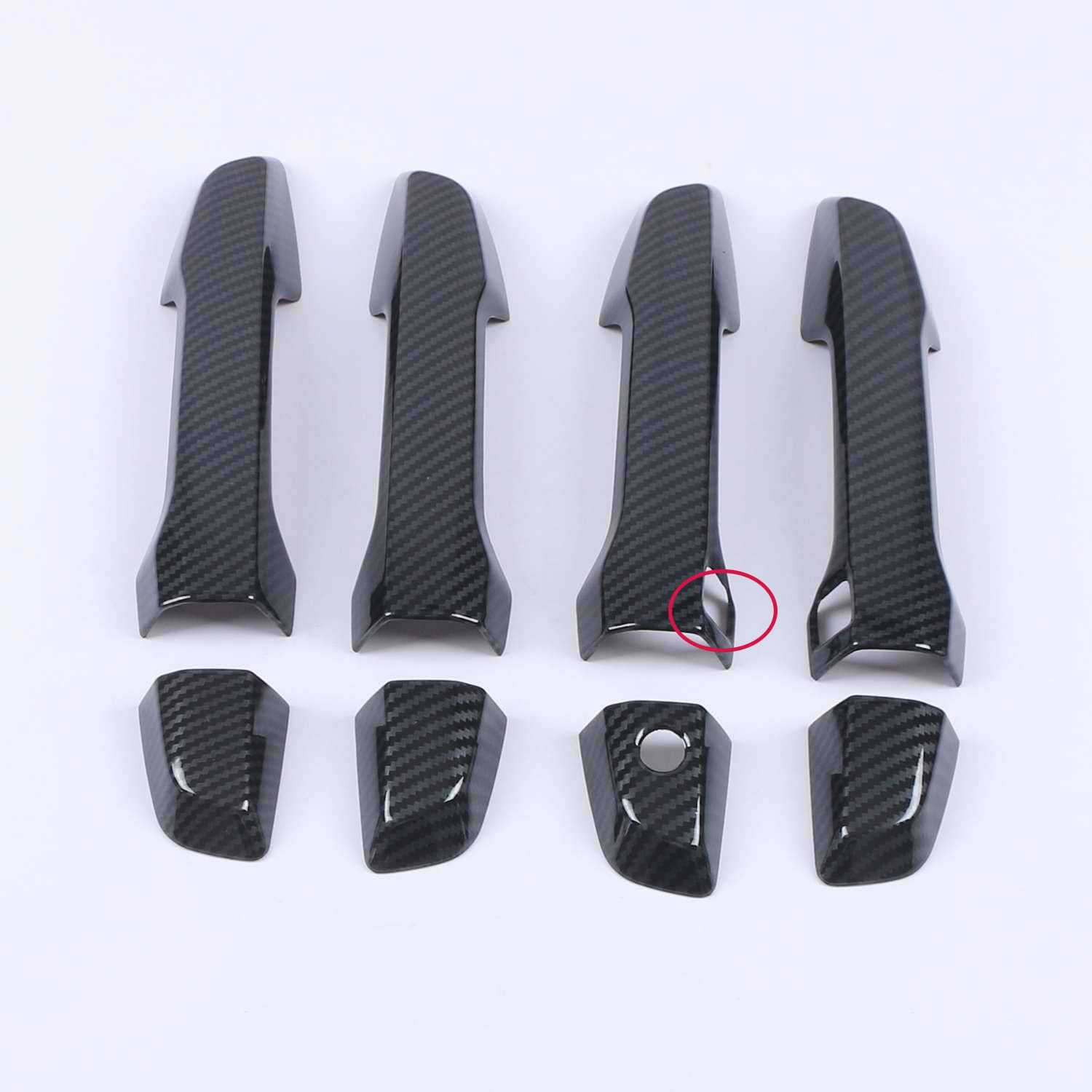 Rinkteea One Color Exterior Car Door Handle For Cr-V Crv 2017-2021 Carbon Fiber Chrome Car Door Handle Covers Trim Overlay Styling Auto Accessories(Carbon 2 Sensors)