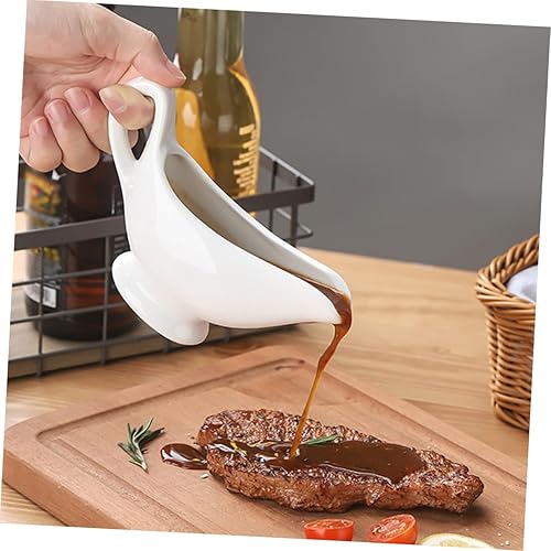 Miniatura 9 de Jarra de cerámica de miel, jarra grande para salsa de jarabe, práctico dispensador de leche, simple y elegante para cada