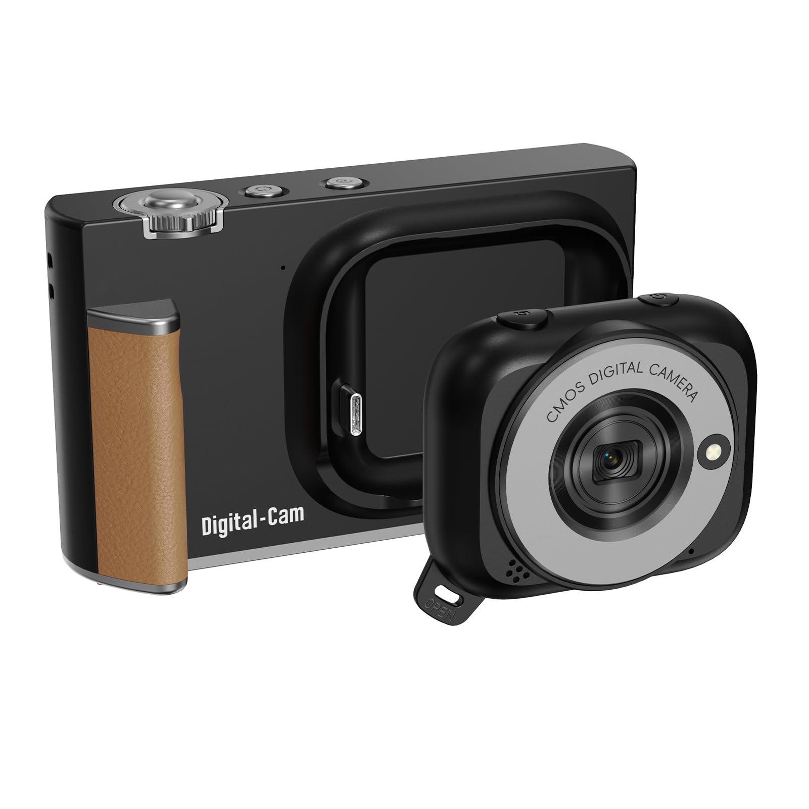 Andoer di Fotocamere 2 in 1, Fotocamera Sportiva Portatile, Fotocamera | di Fotocamere 2 in 1, Fotocamera Sportiva Portatile Rimovibile, Fotocamera Vlog da 75 MP, Schermo Pieghevole da 2,8",