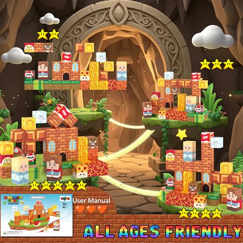 Image of Mini Magnetic Building Blocks Travel Set with Case, 45pcs Travel Toys | STEM Educational Sensory Toys, Travel Size Magnetic Blocks for Kids Ages 3-5 Boys Girls, Learning Gift for Boys Girls