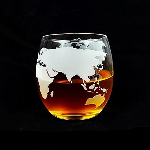 Miniatura 7 de Juego de 4 decantadores de whisky, juego de copas de vino con jarra de licor, decantador de vidrio de globo de whisky de 27.1fl oz con soporte de