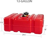 Vista 2 de Scepter 08669 Tanque de combustible marino de perfil bajo rectangular de 12 galones para barcos con motor fuera de borda, 24.5 x 18 x 11.5 pulgadas