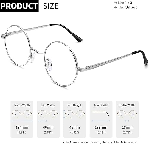 Miniatura 5 de Gafas de sol Joopin polarizadas, estilo Lennon, redondas, gafas de sol estilo hippy redondas para mujer y hombre