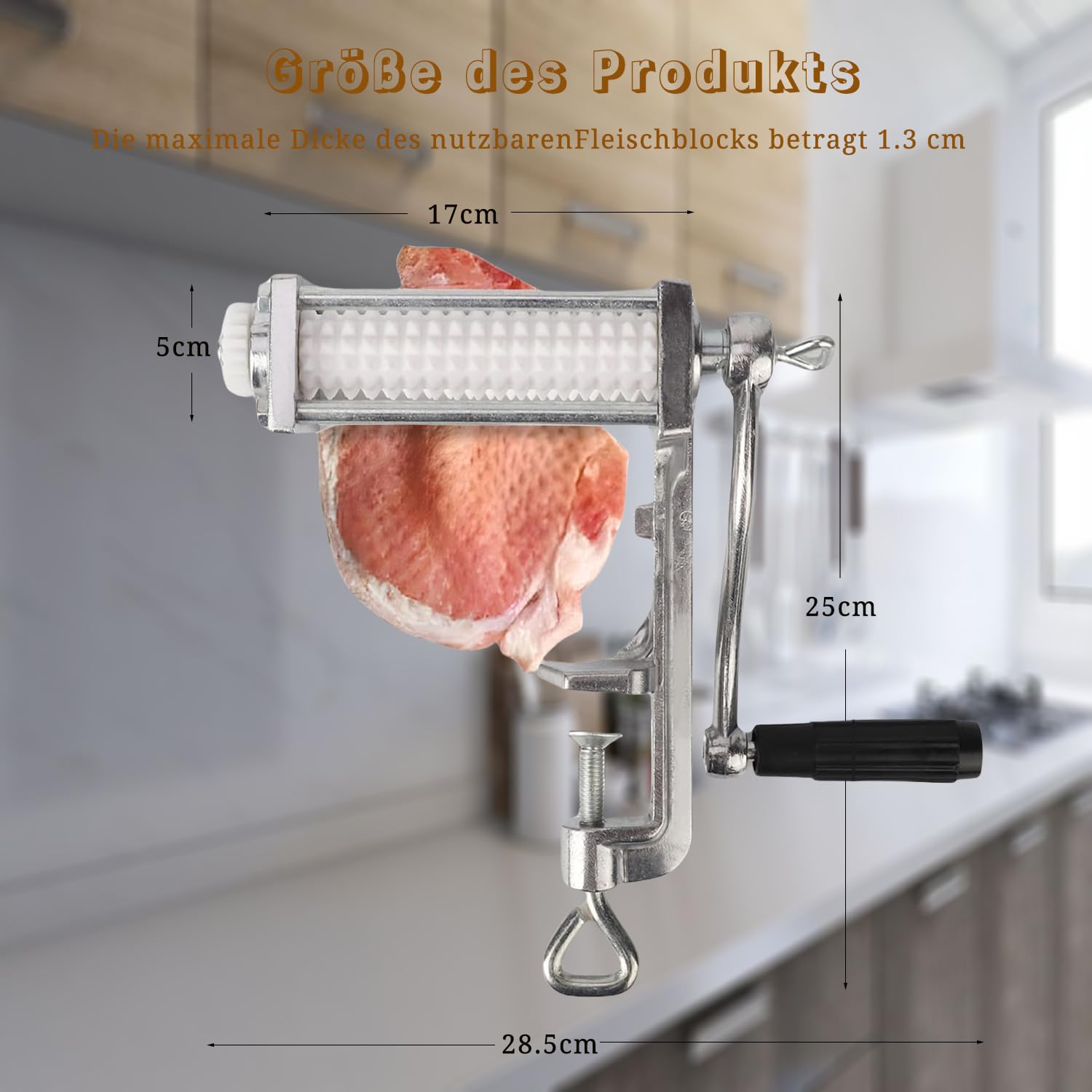 Fleischklopfer Metall Fleischzerkleinerer Fleischzartmacher Maschine Fleisch Tenderizer Handkurbel Steaker Fleischzartmacherwürfel Haushalt Kleiner Tenderiser Tool Zum Zartmachen von Fleisch